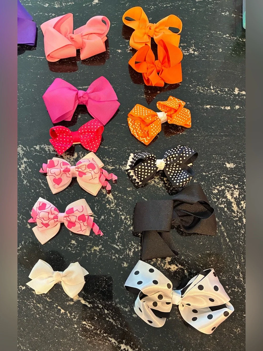 Girls Assorted Hair Bows, Clips and Headbands Set - Pink, Purple, Blue, Yellow